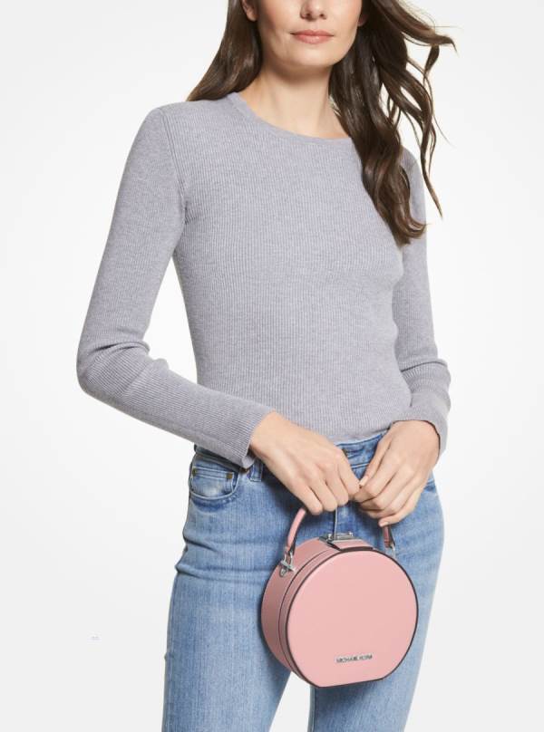 Damske Spojková Taška Michael Kors Serena Small Pebbled Leather Ruzove - Kabelky Michael Kors Levně | KFECZ-1398